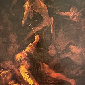 Salvator Rosa, Saint Anthony, Fantastic, Painting, Art Print, ~ 250802-WH 350 H